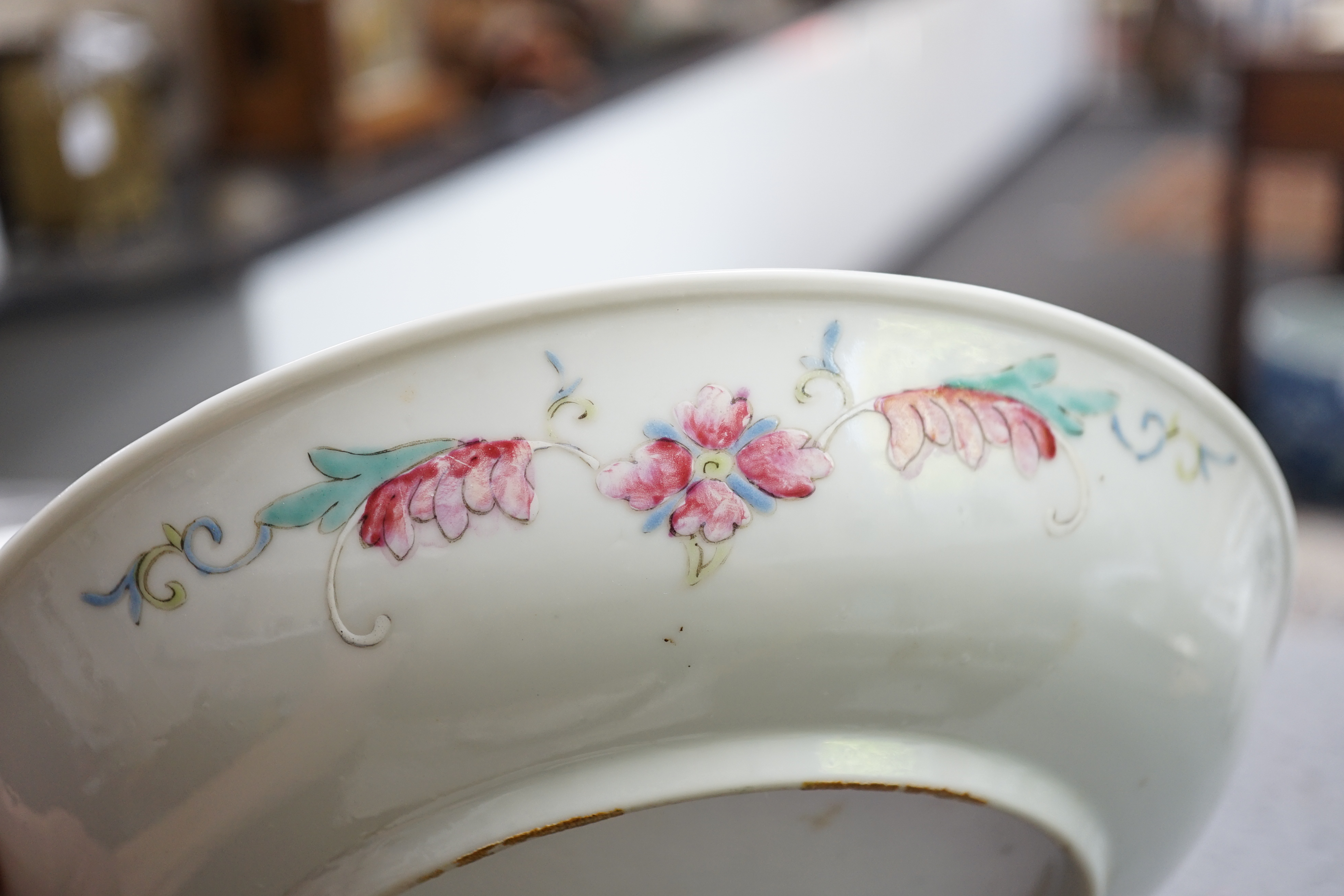 A pair of Chinese yellow ground medallion saucer dishes, Guangxu six character marks, early 20th century, hairline crack to one dish